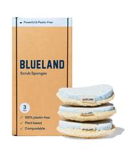 Scrub Sponge BLUELAND, bolsa de prato dupla face, pacote com 3 Scrub Sponge BLUELAND, bolsa de prato dupla face, pacote com 3