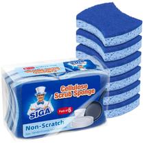 Scrub Sponge MR.SIGA Non-Scratch Celulose, pacote com 12 Scrub Sponge MR.SIGA Non-Scratch Celulose, pacote com 12