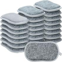 Scrub Sponges Shimeyao Non Scratch Microfiber, pacote com 24 unidades, cinza