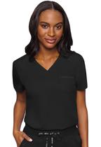 Scrub Top Med Couture MC7448 para mulher com decote em V, preta, tamanho M