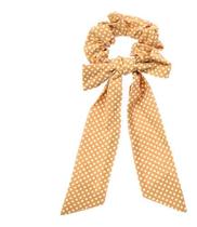 Scrunchie De Bolinhas Para Cabelo Com Laço - Rosa E Branco