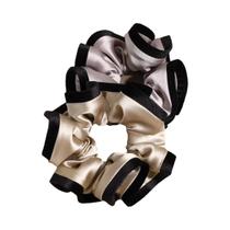 Scrunchie De Cabelo Em Cetim Com Borda De Veludo Estilo Coreano, Elegante E De Alta Qualidade Para