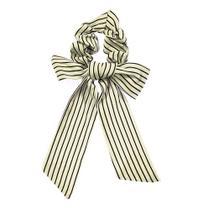 Scrunchie De Listras Para Cabelo Com Laço - Branco E Preto Scrunchie De Listras Para Cabelo Com Laço - Branco E Preto