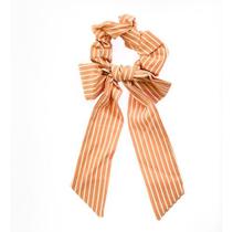 Scrunchie De Listras Para Cabelo Com Laço - Rosa E Branco Scrunchie De Listras Para Cabelo Com Laço - Rosa E Branco