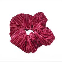 Scrunchie em Veludo Listrado Vinho