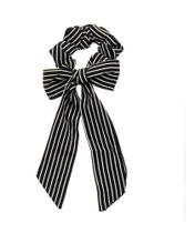 Scrunchie Listras Para Cabelo Com Laço Azul Marinho E Branco Scrunchie Listras Para Cabelo Com Laço Azul Marinho E Branco