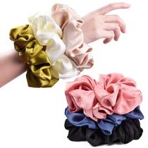 Scrunchies CEELGON Big Real Silk para mulheres, 16 cm, pacote com 6 Scrunchies CEELGON Big Real Silk para mulheres, 16 cm, pacote com 6