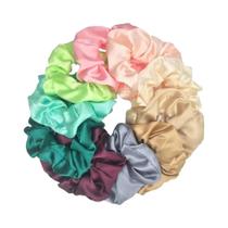 Scrunchies de Cetim para Meninas - Elásticos de Cabelo e Porta-Rabos de Cavalo