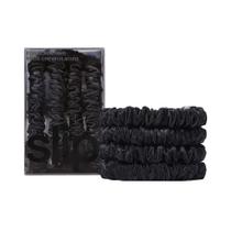 Scrunchies de Cetim Preto - Conjunto com 4 Elásticos Finos Scrunchies de Cetim Preto - Conjunto com 4 Elásticos Finos