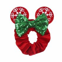 Scrunchies de Veludo com Orelhas de Mickey - Para Meninas e Mulheres