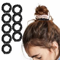 Scrunchies LilySilk 100% Real Mulberry Silk, pacote com 9 unidades pretas Scrunchies LilySilk 100% Real Mulberry Silk, pacote com 9 unidades pretas