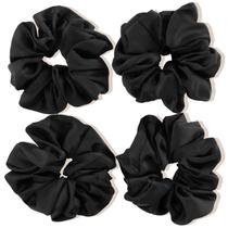 Scrunchies Lolalet Big para mulheres, cetim, 15 cm, pacote com 4
