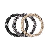 Scrunchies SLIP Skinny Fierce 3 Pure Silk Black, caramelo e leopardo