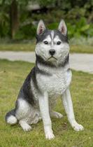 Sculpture Hi-Line Gift Ltd., grande husky siberiano preto e branco