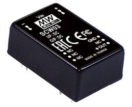 SCW03 Conversor DC-DC Encapsulado 3W Saída Única Regulada Alta Eficiência MeanWell