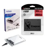 SD 240gb,480GB e 960GB Kingston Original 2.5 Sata 3 e mais 1 Case Externo Transparente HD SSD 3.0 Ultra Rápido Exbom