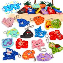 Sea Animal Pop Fidget Toys Ksmky 32 unidades com chaveiro para crianças