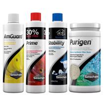Seachem kit prime 325ml + stability 325ml + amguard 250ml + purigen 250ml - un Seachem kit prime 325ml + stability 325ml + amguard 250ml + purigen 250ml - un
