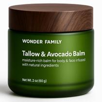Sebo bovino e abacate da família Balm Wonder para pele e rosto