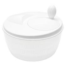 Seca salada centrifuga com manivela manual de plástico branco 25cm - QUERO PRESENTEAR