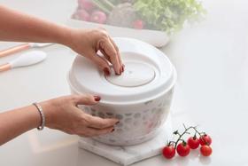 Seca Saladas Centrífuga Giratória Secador Verduras Manual 3,5 L Branco Paramount