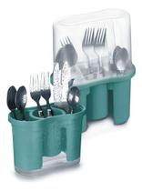 Seca Talheres Escorre Guarda Com Tampa E Divisórias Bpa Free