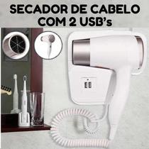 Secador 110V de Cabelo Branco Compacto para Hotéis, Banheiros e Piscinas Secador 110V de Cabelo Branco Compacto para Hotéis, Banheiros e Piscinas