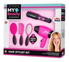 Secador + Acess My Beauty Hair Stylist C/ Som Preto - Usual - USUAL PLASTIC