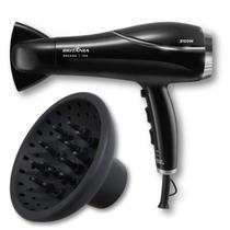 Secador Cabelo 2100W Bivolt Britânia Preto Com Difusor de Cachos