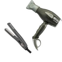 Secador Cabelo Pro 2540w Lion 220v Preto + Prancha Chapinha Mini Lizze 200º Bivolt