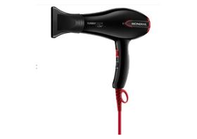 Secador Cabelos Turbo 1900W Íon Preto Vermelho Mondial 127V