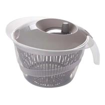 Secador Centrífuga De Salada Folhas Grande 2,8L Manual Cinza Plasutil