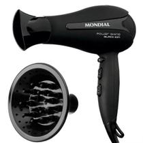 Secador de Cabelo 2000W Mondial Power Black Shine Íon com Difusor de Cachos Secador de Cabelo 2000W Mondial Power Black Shine Íon com Difusor de Cachos
