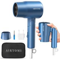 Secador de cabelo AIRYOMI Portable Travel 1875W Dual Voltage Blue