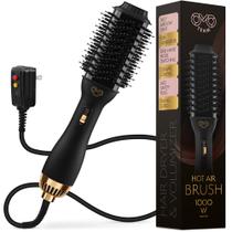 Secador de Cabelo Blowout OmoTeam Black Gold - Escova Secadora para Mulheres