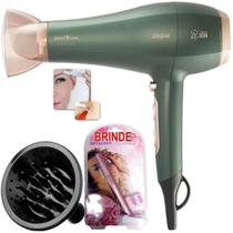 Secador De Cabelo Britania 2000w Green Ions Tourmaline Ar Quente e Frio Difusor Cachos Aparador Depilador Sky Rosa