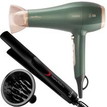 Secador De Cabelo Britania 2000w Green Ions Tourmaline Ar Quente e Frio Difusor Cachos Prancha Gama Italy Plus Ceramica 410f