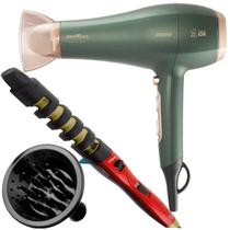 Secador De Cabelo Britania 2000w Green Ions Tourmaline Ar Quente e Frio Difusor Modelador Cachos Maravilha