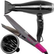 Secador De Cabelo Britania 2400w Profissional Salão Power Tourmaline Difusor Prancha Modelador 2 Em 1 Titanium Advance