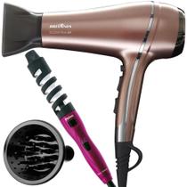 Secador De Cabelo Britânia 3000 Ion Quente Frio 2000w Difusor Cachos Modelador Duo