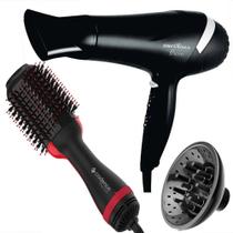 Secador De Cabelo Britânia 3100 Ion Ar Quente Frio 2000w Difusor Escova Secadora Alisadora 4 Em 1 Rouge - BRITANIA