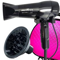 Secador De Cabelo Britania Ion 1200w Dobravel Viagem Suporte Parede Banheiro Difusor De Cachos Com Maleta Secador De Cabelo Britania Ion 1200w Dobravel Viagem Suporte Parede Banheiro Difusor De Cachos Com Maleta