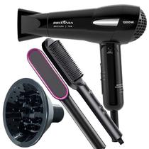Secador De Cabelo Britania Ions 1200w Dobravel Mini Viagem Difusor Cachos Escova 2 Em 1 Marca Prosper Hq
