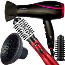 Secador De Cabelo Britania Profissional 2100w Ions Ar Quente Frio Bs22 Difusor Escova Rotativa Modeladora Protect 1000w