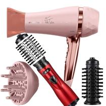 Secador De Cabelo Britania Profissional 2100w Ions Tourmaline Ar Quente Frio Bivolt Com Difusor Cachos Escova Rotativa 1000w Protect