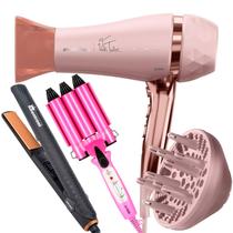 Secador De Cabelo Britania Profissional 2100w Ions Tourmaline Ar Quente Frio Bivolt Com Difusor Cachos Modelador Triondas Prancha Cerâmica 210ºc