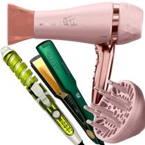Secador De Cabelo Britania Profissional 2100w Ions Tourmaline Ar Quente Frio Bivolt Com Difusor Cachos Prancha Titanium 230ºC Modelador Nova