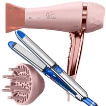 Secador De Cabelo Britania Profissional 2100w Ions Tourmaline Ar Quente Frio Bivolt Com Difusor Cachos Prancha Titanium 465ºf Anj. Expert Pro