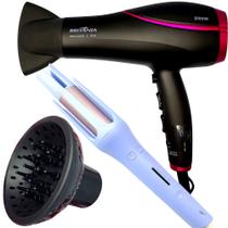 Secador De Cabelo Britania Profissional 2100w Ions Tourmaline Ar Quente Frio Bs22 Difusor Cachos Modelador Automático