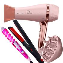 Secador De Cabelo Britania Profissional 2100w Ions Tourmaline Quente Frio Tubi Difusor Cachos Modelador Prancha Cerâmica 210ºc